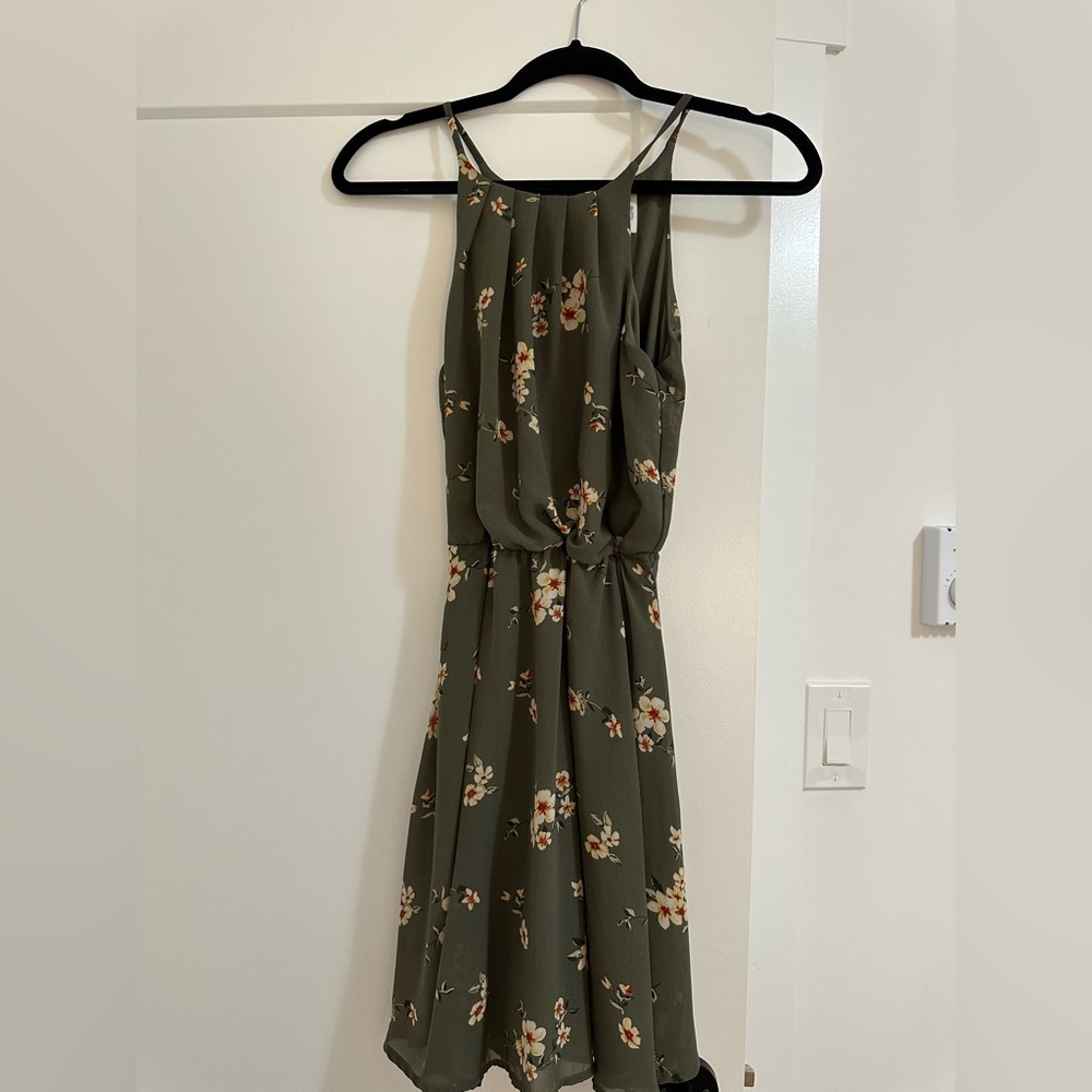 Green floral dress